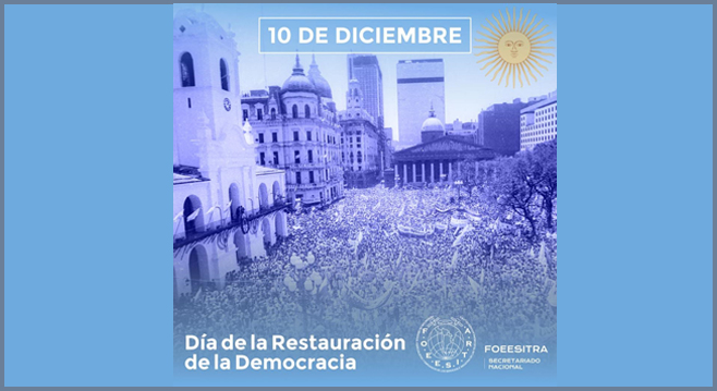 Día de la Restauración de la democracia FOEESITRA Federación de